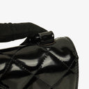 Chanel Small Single Black Quilted Patent Leather Flap Bag