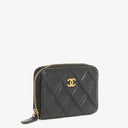 Chanel Black Caviar Leather Zip Wallet
