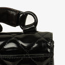 Chanel Small Single Black Quilted Patent Leather Flap Bag