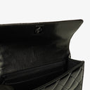 Chanel Small Single Black Quilted Patent Leather Flap Bag