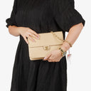 Chanel Medium Classic Single Flap Bag Beige Quilted Lambskin