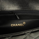Chanel Small Single Black Quilted Patent Leather Flap Bag