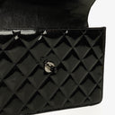Chanel Small Single Black Quilted Patent Leather Flap Bag