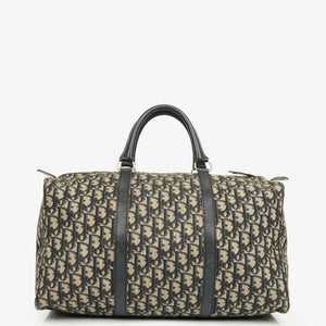 Christian Dior Trotter 40 Vintage Beige/Navy Boston Bag