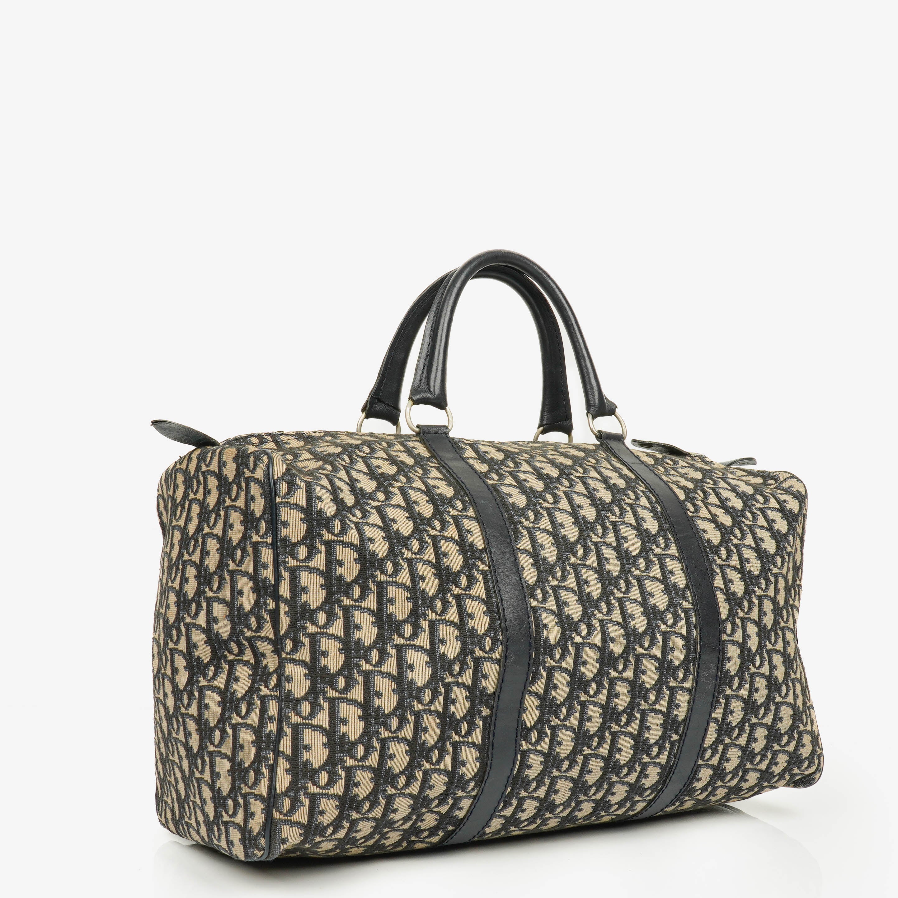 Sac Boston Christian Dior Trotter 40 vintage beige/marine