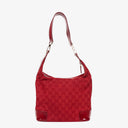 Gucci Red GG Canvas Shoulder Hobo Bag