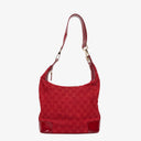Gucci Red GG Canvas Shoulder Hobo Bag