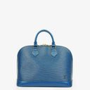 Sac à main Louis Vuitton Alma PM en cuir Epi bleu