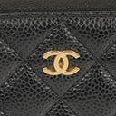 Chanel Black Caviar Leather Zip Wallet
