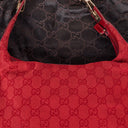 Gucci Red GG Canvas Shoulder Hobo Bag