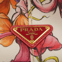 Prada Floral Canapa Logo Tote Bag