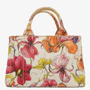 Prada Floral Canapa Logo Tote Bag
