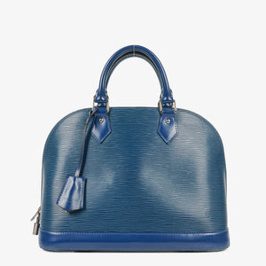 Louis Vuitton Alma PM Blue EPI Leather Handbag