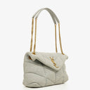 Yves Saint Laurent Grey Quilted Jersey Puffer Loulou Bag