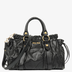 Miu Miu Black Vitello Satchel Bag