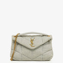 Yves Saint Laurent Grey Quilted Jersey Puffer Loulou Bag
