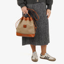 Celine Vintage Macadam Triomphe Drawstring Bucket Bag