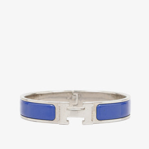 Hermes Blue Enamel Clic Clac H Bracelet
