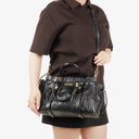 Miu Miu Black Vitello Satchel Bag