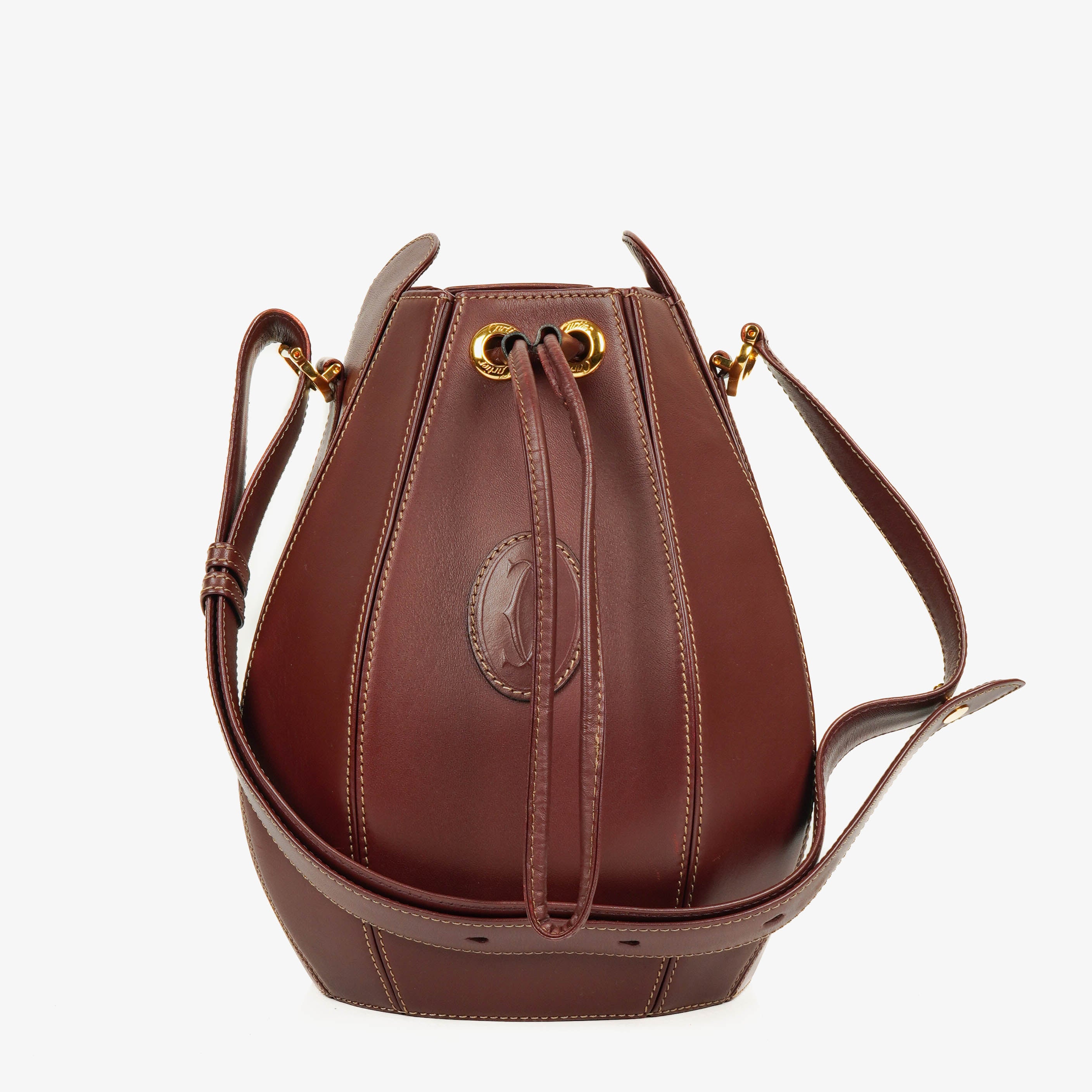 Sac en cuir bordeaux Cartier Must De Cartier
