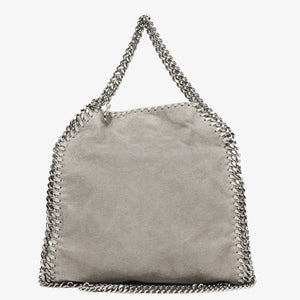 Stella McCartney Falabella Mini Tote Grey Vegan Shaggy Deer Fold Over Bag