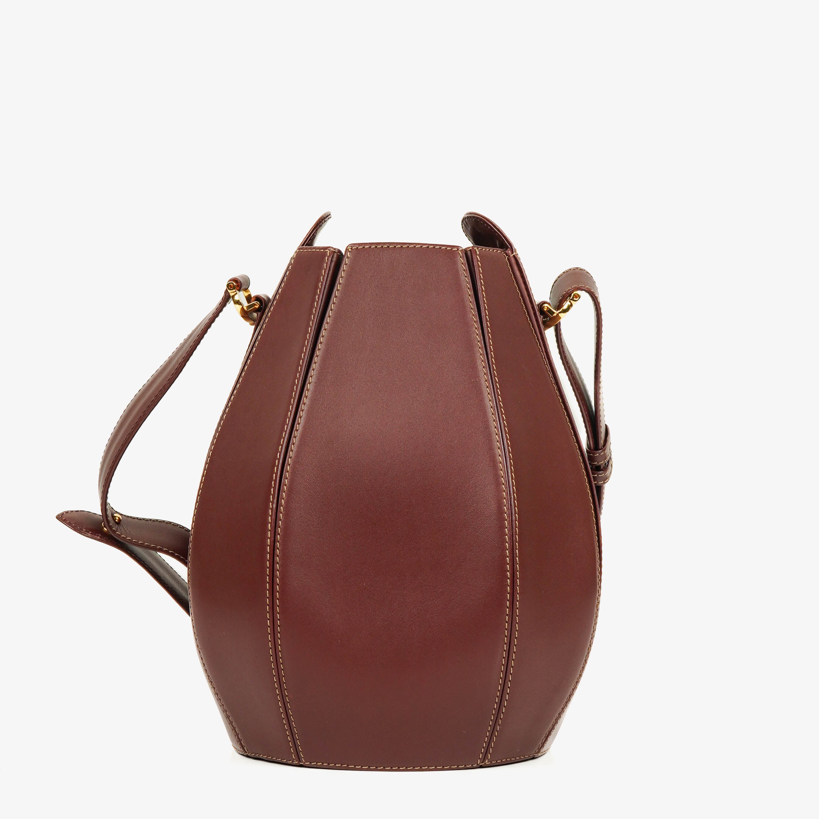 Sac en cuir bordeaux Cartier Must De Cartier