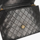 Chanel Medium Classic Single Flap Bag Black Quilted Lambskin With 24K Gold-Plated Hardware