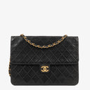 Chanel Medium Classic Single Flap Bag Black Quilted Lambskin With 24K Gold-Plated Hardware