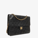 Chanel Medium Classic Single Flap Bag Black Quilted Lambskin With 24K Gold-Plated Hardware