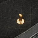 Sac à rabat unique vintage Chanel Medium Classic en agneau matelassé et jersey avec ferrures plaquées or 24K