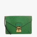 Pochette Sellier Dragonne Louis Vuitton en cuir Epi vert