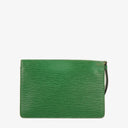 Pochette Sellier Dragonne Louis Vuitton en cuir Epi vert