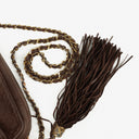 Chanel CC Camera Tassel Vintage Bag In Brown Quilted Suede
