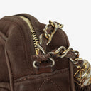 Chanel CC Camera Tassel Vintage Bag In Brown Quilted Suede