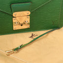 Pochette Sellier Dragonne Louis Vuitton en cuir Epi vert