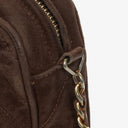 Chanel CC Camera Tassel Vintage Bag In Brown Quilted Suede