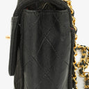 Sac à rabat unique vintage Chanel Medium Classic en agneau matelassé et jersey avec ferrures plaquées or 24K