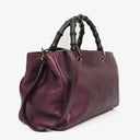 Gucci Purple Pebbled Calfskin Medium Bamboo Shopper Tote Bag