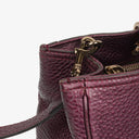 Gucci Purple Pebbled Calfskin Medium Bamboo Shopper Tote Bag