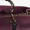 Gucci Purple Pebbled Calfskin Medium Bamboo Shopper Tote Bag