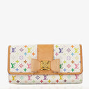 Louis Vuitton Sarah Noeud White Litchi Monogram Wallet