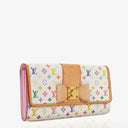 Louis Vuitton Sarah Noeud White Litchi Monogram Wallet