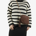 Chanel CC Camera Tassel Vintage Bag In Brown Quilted Suede
