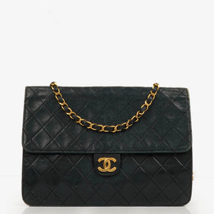 Chanel Classic Single Flap Bag Black Quilted Lambskin With 24K Gold-Plated Hardware