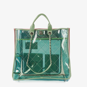 Chanel Transparent Multicolor Quilted PVC Coco Splash Tote Bag