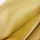 Chanel Quillted Caviar Yellow Leather Flap Wallet