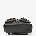 Gucci Vintage Black Leather Bamboo Backpack