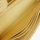Chanel Quillted Caviar Yellow Leather Flap Wallet