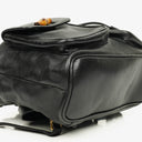 Gucci Vintage Black Leather Bamboo Backpack