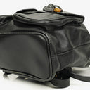 Gucci Vintage Black Leather Bamboo Backpack